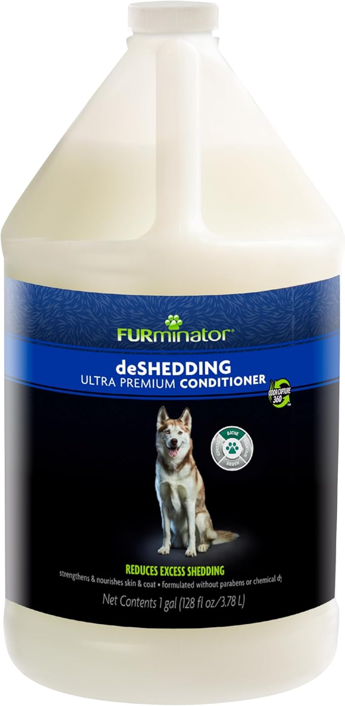 FURminator® deShedding Ultra Premium Conditioner for Dogs, 128 Oz, with Pump-PawvioPets