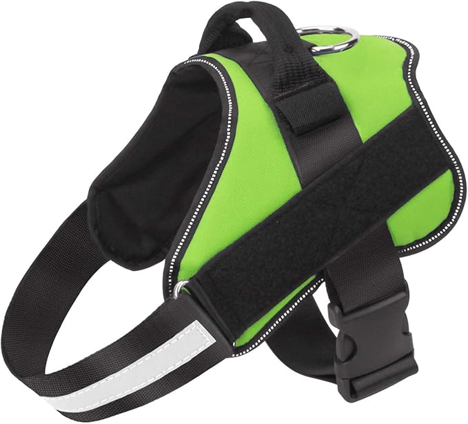 Bolux Dog Harness, No-Pull Reflective Dog Vest, Breathable Adjustable Pet Harness with Handle for Outdoor Walking - No More Pulling, Tugging or Choking (Green, XL)-PawvioPets