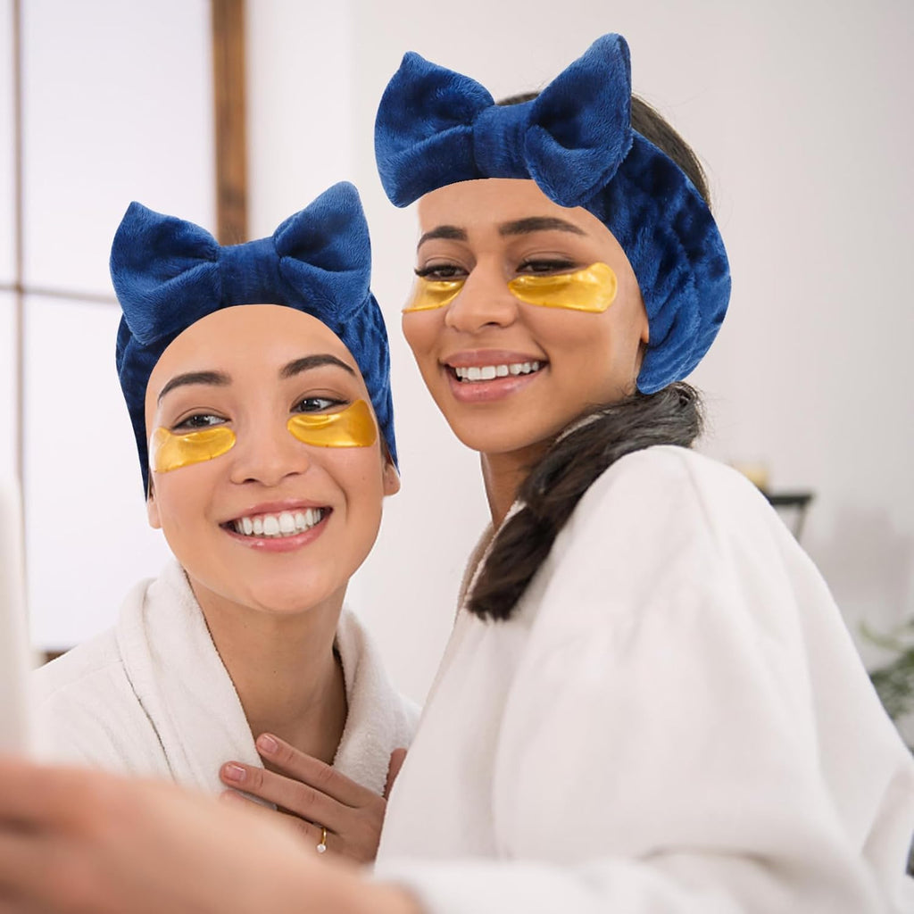Semato 8Pcs Navy Blue Spa Headband Bachelorette Party Favors Set Skincare Headbands for Women Gifts and Party Supplies (navy blue)