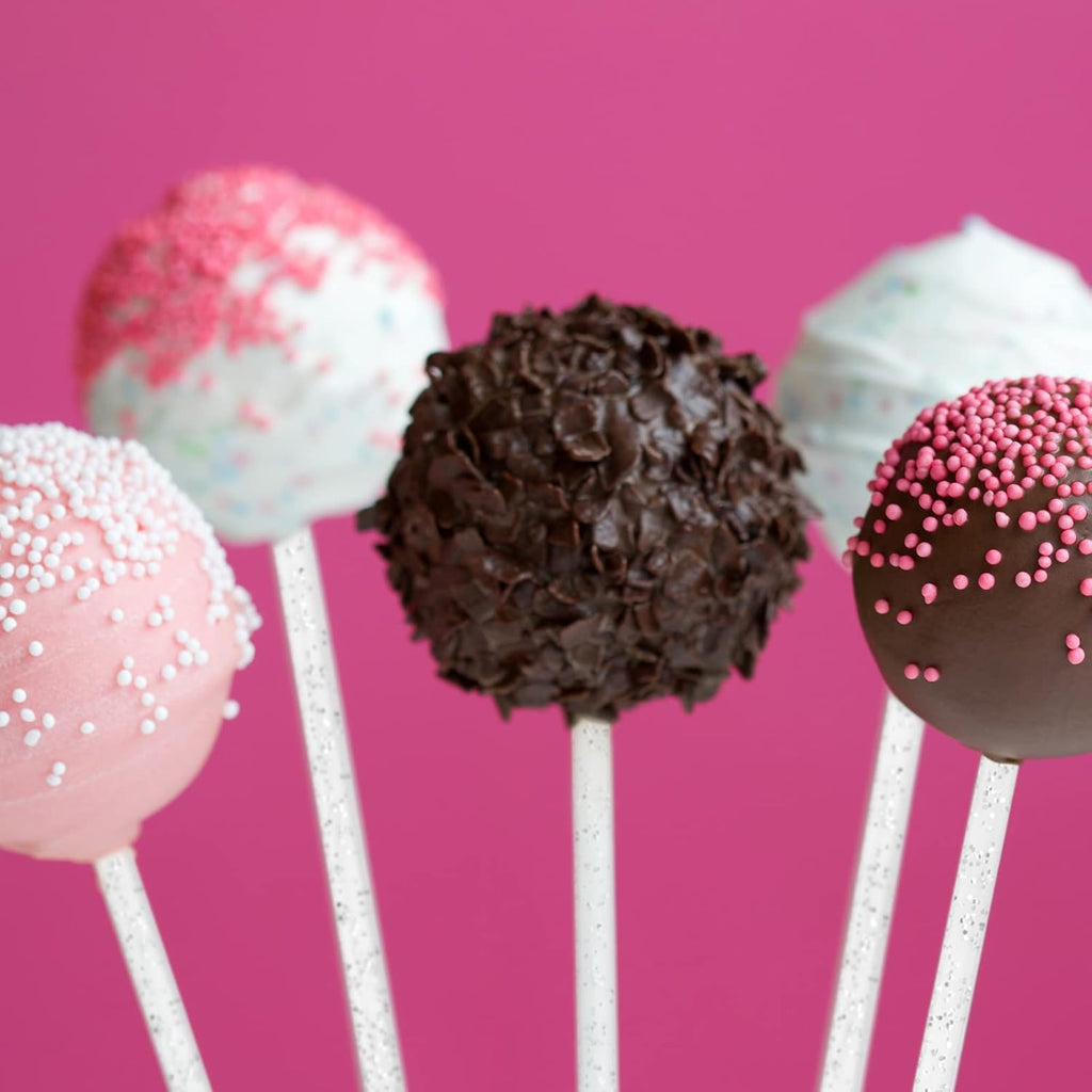 50-PCS Silver Glitter Plastic Swizzle Sticks, Crystal Cake Pops, Cocktail Coffee Drink Stirrers, Lolipop Stick, 7.24 Inch