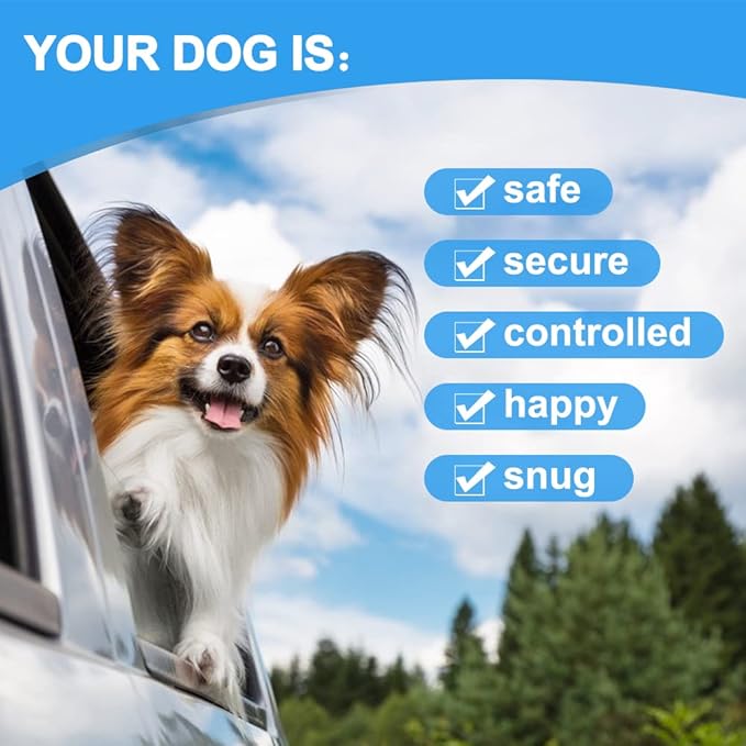 Dog Seat Belt Harness for Car,2pcs Dog Seatbelt of Coated Wire Leash Safety Restraint,No Chew Tether Cable Vehicle Dog Accessories,Double Clips & Latch (2 Pack Red+Blue, 24 inch/60 CM)-PawvioPets