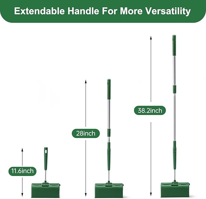 Floor Lint Rollers Pet Hair Extra Sticky with Retractable Long Handle,Large Cat Dog Hair Remover Laundry Clothes Carpet Furniture,6.3 inches Wider with 640 Sheets Giant Lint Remover Brush for Couch-PawvioPets