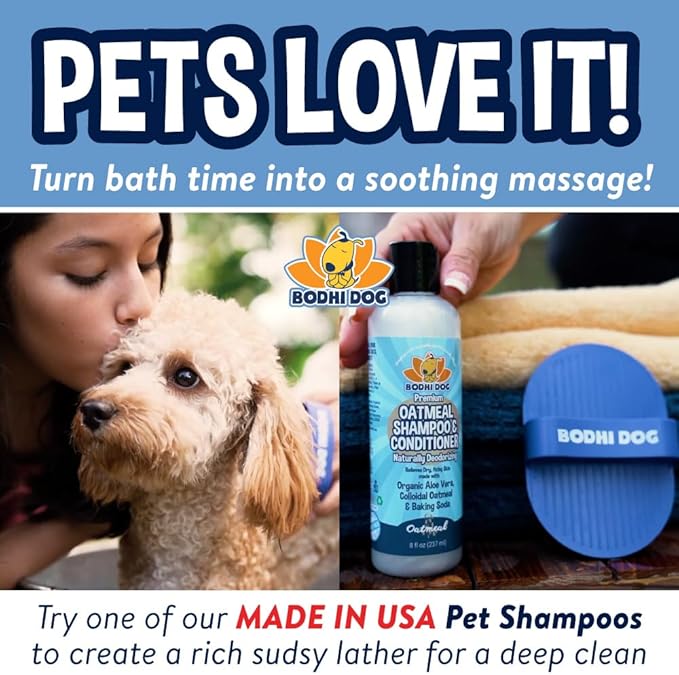 Bodhi Dog Shampoo Brush - Pet Grooming & Bath Supplies for Dogs and Cats - Bath Brush for Long & Short Hair - Premium Scrubber for Shower, Bathing & Massage (One Pack, Blue)-PawvioPets