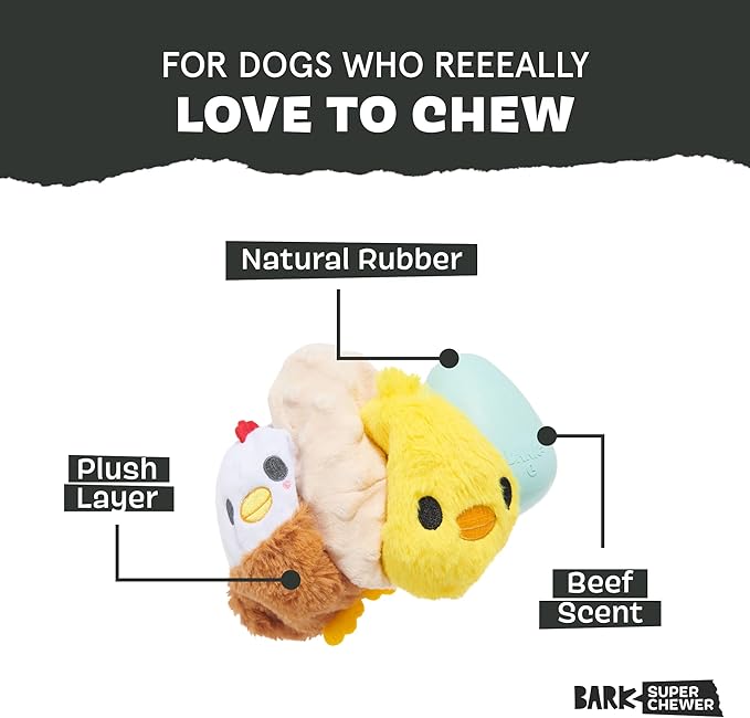 Barkbox Hatch Me If You Can Dog Toy for Medium to Large Aggressive Chewers Two-Layer Tearable Toy with Hidden Surprise Inside for Interactive Playtime-PawvioPets