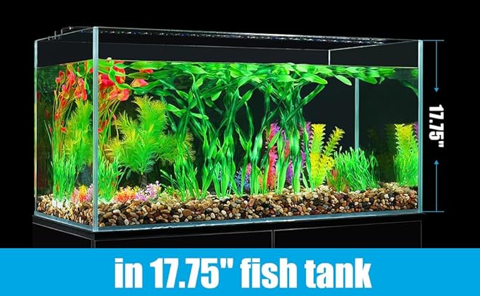 AQUANEAT Fish Tank Artificial Plants, Aquarium Plastic Seaweed Decorations, 23.5Inch Tall Fake Green Accessories, 10 Packs-PawvioPets