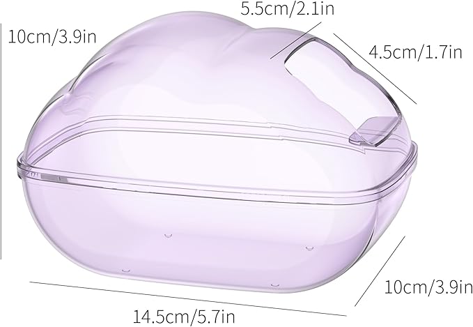 BUCATSTATE Hamster Sand Bath Container Hideout Hamster Toilet with Scoop Set Dust Bath Accessories for small animal,Gerbil,Syrian Hamster,Mouse,Rat (Purple, Medium)-PawvioPets