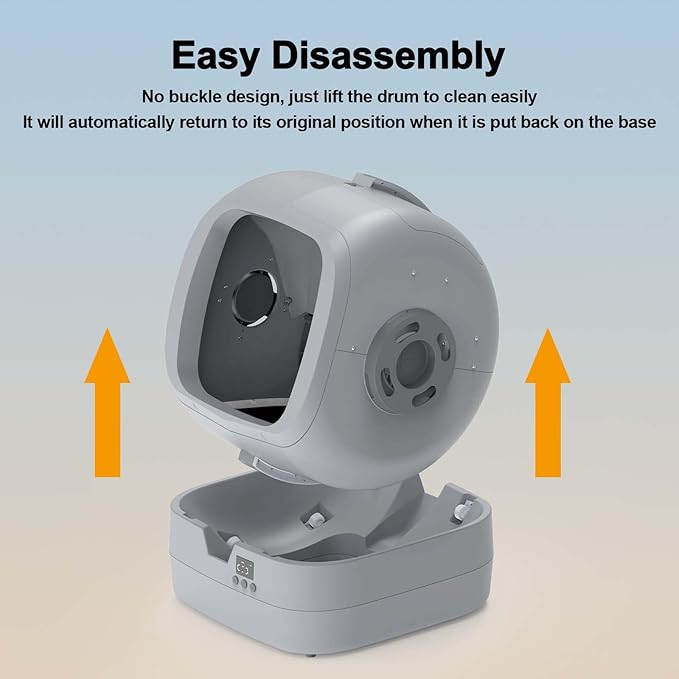 Automatic Self-Cleaning Cat Litter Box with APP-Controlled, Weight Tracking – 86L Ultra-Quiet, Smart Health Monitor, and Safe Anti-Pinch Design (Assembly Required) -Light Grey-PawvioPets