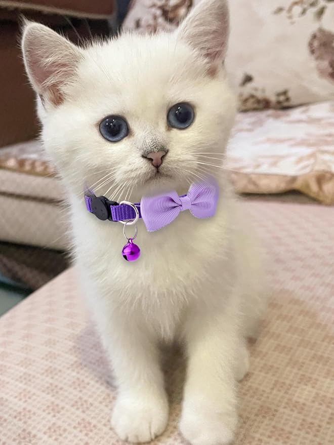 16 PCS Cute Cat Collar with Bells Kitten Collars for Girls Pink Cat Collar Breakaway Cat Collars for Girl Cats Small Kitten Collar with Bell Boy Pet Collar for Cats Kitten Supplies Flower Cat Collar-PawvioPets