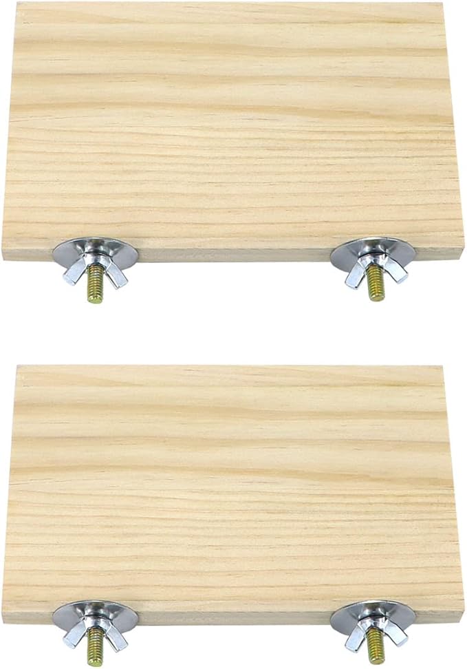 2pcs Bird Perch Platform Flat Stand Beak Paw Grinding Wood for Parrot Parakeet Cockatiel Lovebird Conure Finch Budgie-PawvioPets