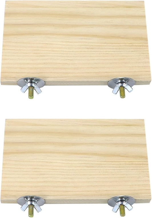 2pcs Bird Perch Platform Flat Stand Beak Paw Grinding Wood for Parrot Parakeet Cockatiel Lovebird Conure Finch Budgie-PawvioPets