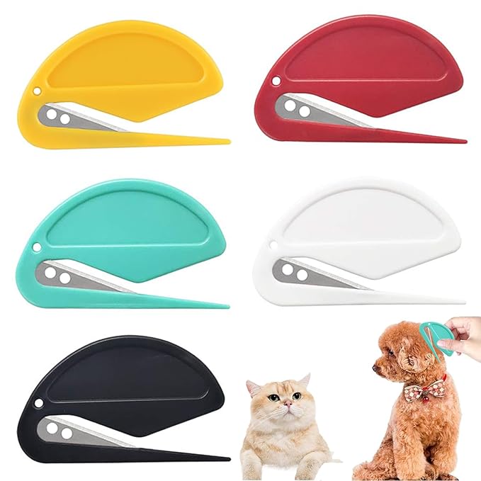 5Pcs Knotting Comb for Cats, Pet Knotting Comb De knotting comb for Dog Pet Hair Removal Tool Cat Dog Grooming Supplies Matted Fur Remover-PawvioPets