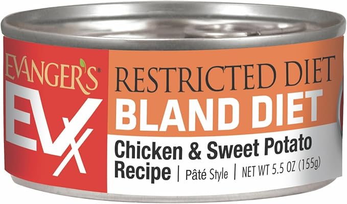 Evanger's EVX Restricted Diet Bland Diet Canned Cat Food – 24 Count, 5.5 oz Each – Chicken & Sweet Potato Recipe with Prebiotics & Postbiotics for Digestive, Microbiome & Gut Health Support-PawvioPets