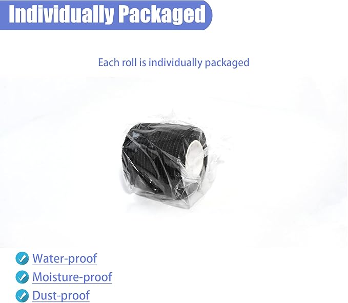 9 Pack 2" x 5 Yards Self Adhesive Bandage Wrap Self Stick Wrap for Ankle, Wrist, Finger, Sports, Breathable Cohesive Vet Tape for Pets (Black)-PawvioPets