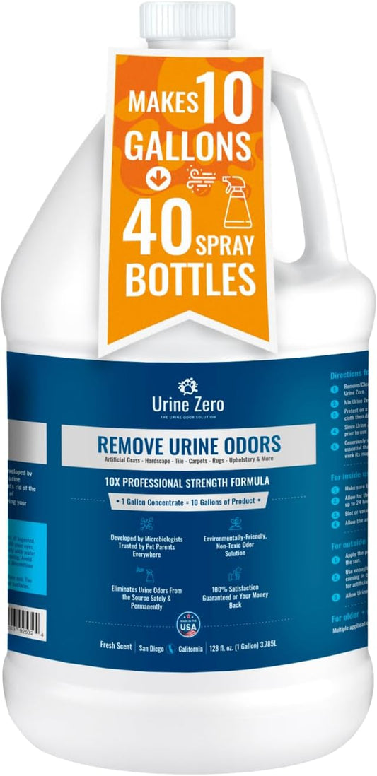 10X Concentrate – Professional Strength Pet Odor Eliminator | Bio-Enzyme Cleaner for Dog & Cat Urine | Makes 10 Gallons for Artificial Grass, Carpet, Patios & Kennels | Pet Safe-PawvioPets