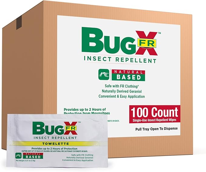 CoreTex Bug X FR DEET-Free Insect Repellent Wipes - Pack of 100 Single-Use, Naturally Derived Geranium Oil Bug Wipes - Protects Against Flies, Fleas & Mosquitoes - Travel Mosquito Repellent Towelettes-PawvioPets