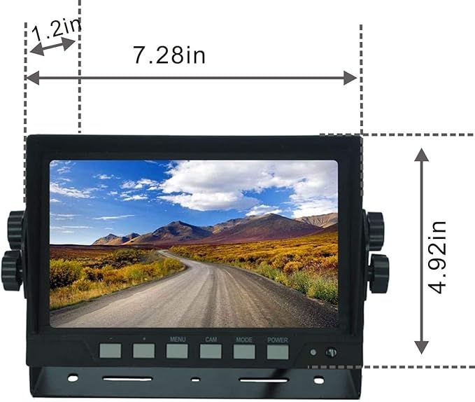 AHD 1080P Wired Reverse Rear View Backup Camera System,2 IR Camera with Waterproof IP69K, 7" Single View Monitor with TVS Protector,Vibration-Proof 10G for Tractor/Truck/Skid Steer/Heavy Equipment-PawvioPets