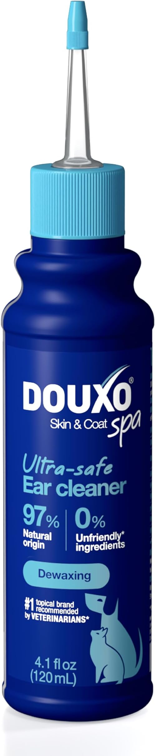 DOUXO® Skin & Coat SPA - Ultra-Safe Dewaxing Ear Cleaner for Dogs and Cats, 4.1 fl oz, Safely Cleans and Dewaxes The Ear, Skin-Friendly Formula-PawvioPets