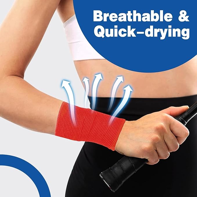 AZEN 120 Pack Self Adhesive Bandage Wrap, 2" X 5 Yards Elastic Cohesive Bandage Wrap, Color Athletic Tape, Vet Wrap, Ankle Tape-PawvioPets