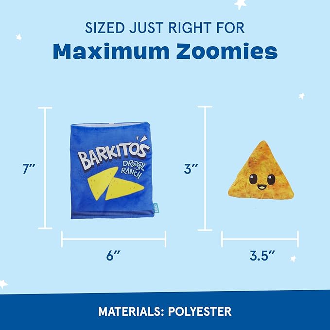 BARK Drool Ranch Chips Holiday Plush Dog Toy | Squeaky Fun for Medium Dogs-PawvioPets