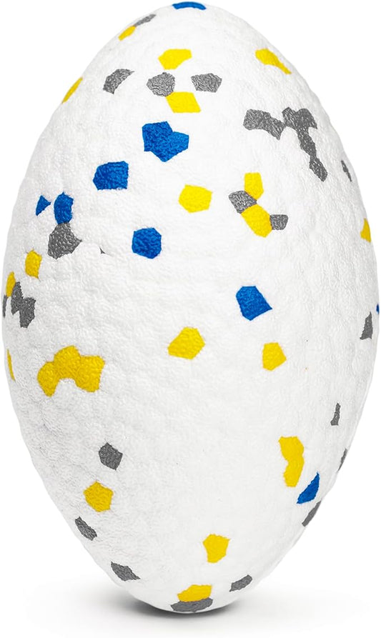 4.72" Indestructible Large Rugby Balls for Aggressive Chewers Durable Olive Bouncy Interactive Football Toy for Dogs Fetch Game Lightweight Floating Outdoor Training, White-PawvioPets