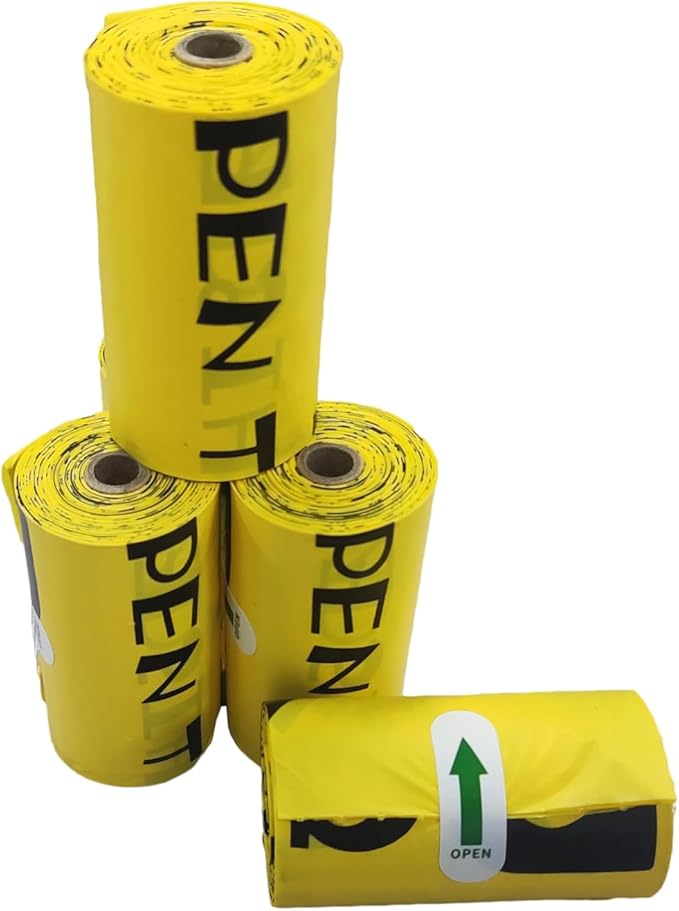 Dog Poop Bag, Biodegradable, Waste Bags with Dispensers, Guaranteed Leak Proof and Extra Thick, Certified Home Compostable, Plant-Based Dog Waste Bags, Eco-Friendly, 240 counts 16 rolls (Yellow, 16)-PawvioPets