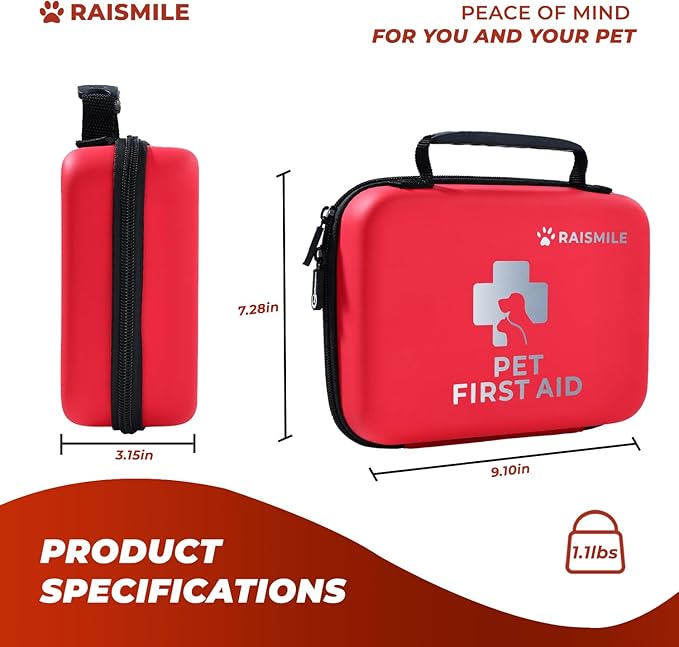 Dog First Aid Kit, Pet First Aid Supplies for Treat Dogs & Cats in an Emergency, Ideal for Use at Home, Outdoors, Traveling-PawvioPets