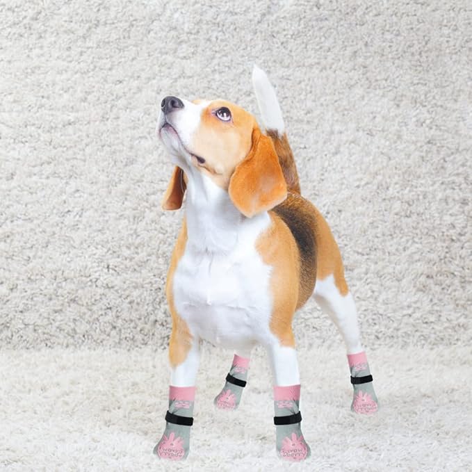 BEAUTYZOO Anti-Slip Dog Socks,Dog Shoes for Hot/Cold Pavement,Paw Protectors with Grips 3 Pairs for Puppy Small Medium Large Senior Old Dogs,Dog Socks to Prevent Licking and Hardwood Floor Protection-PawvioPets