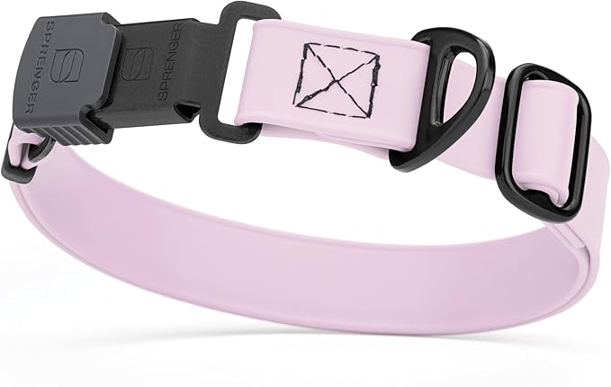 Dogline Biothane Waterproof Dog Collar with Herm Sprenger Stainless Steel Quick Release Buckle – Heavy Duty Tactical Durable Collar for Dogs – Comfortable and Safe Pet Collar, W 3/4" L 12-19", Pastel-PawvioPets