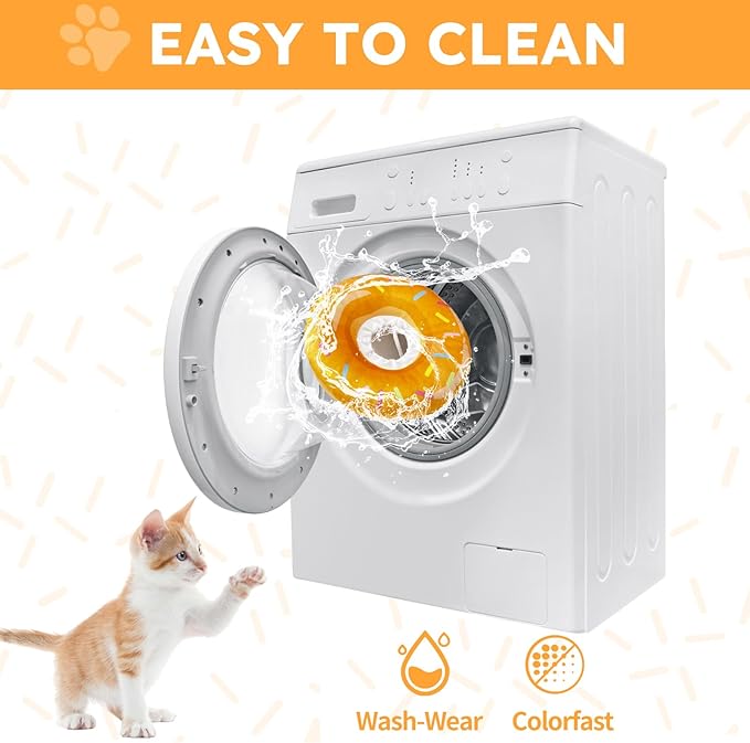 Cat Cone Collar Soft, Cat Recovery Collar for Wound Healing Cute Donut Adjustable Kitten Cones to Stop Licking Comfortable Lightweight Neck Elizabethan Collars for Kittens After Surgery-PawvioPets