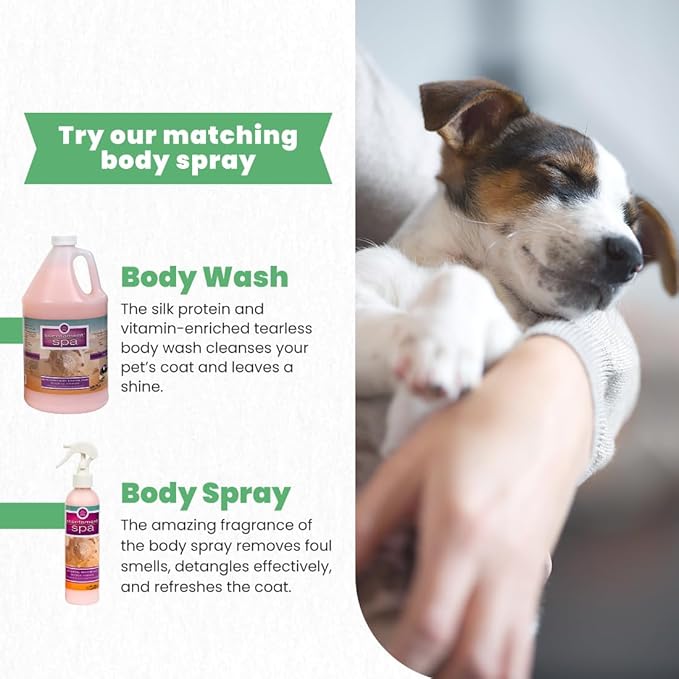 Best Shot Scentament Spa Seasonal Body and Facial Wash, Tearless Shampoo, Hypoallergenic Body Wash, Removes Tear Stains, Tropical Breeze, 16 Oz.-PawvioPets