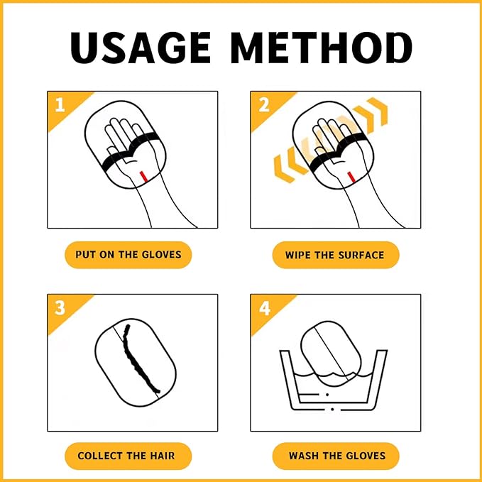 2PCS Electrostatic Pet Hair Removal Gloves,Pet Hair Removal Tool,Reusable Cat & Dog Hair Remover for Carpet,Couch,Furniture,Car Seat,Cat Grooming Gloves-PawvioPets