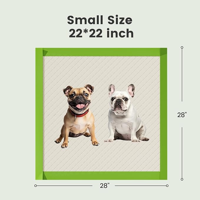 Gardner Pet Dog Pee Pads Rugular 22"x22", Thicker ECO Green Small Disposable Puppy Training Pads Super Absorbent Full Edge-Wrapping Pad for Dogs, Puppies, Doggies, Cats-(20 Count)-PawvioPets