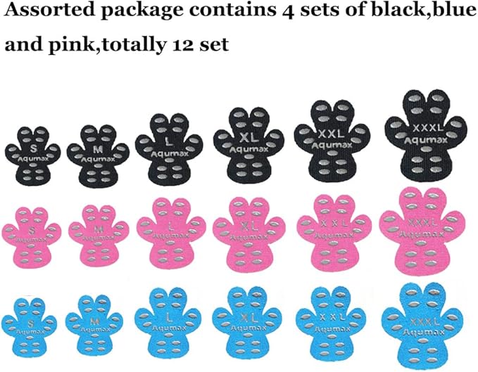 Dog Anti Slip Paw Grips Traction Pads,Dog Feet Stickers with Stronger Self-Adhesive Paw Pad Provide Traction for Senior, Injured Dogs,12 Sets (48 pcs) XL Multicolor-PawvioPets