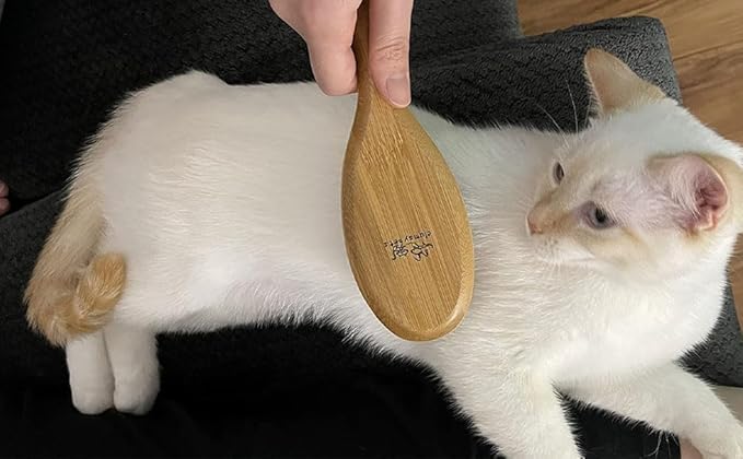 ClumsyPets Dog & Cat Ball Pin Slicker Grooming Brush with Bamboo Handle for Pets Massage Bath and Removes Mats Loose Fur Hairs-PawvioPets