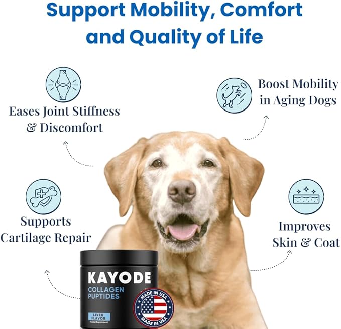 Collagen Puptides - Collagen for Dogs | Premium Dog Joint Supplement | 2X The Amount As Liquid Droppers | Great for Senior & Adult Dogs. Includes Omega 3.-PawvioPets