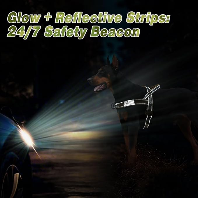 Forestpaw No Pull Dog Harness - Soft Flannel Padded Tactical Dog Vest Harness with Quick Release Buckle, Adjustable Reflective Pet Harness for Medium Dogs Walking Training,Green Camouflage M-PawvioPets