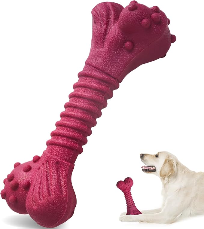 Dog Toys for Aggressive Chewers, Dog Toys for Medium Large Dogs, Natural Rubber Dog Chew Toys with Beef Flavor, Indestructible Chew Toys for Aggressive Chewers (Purple)-PawvioPets