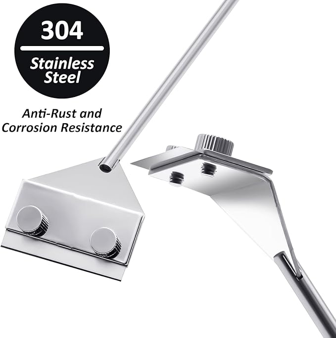 Aquarium Fish Tank Tools Kit Stainless Steel Algae Cleaning Scraper Razor Cleaner with 10 Pcs Blades (26 Inch)-PawvioPets