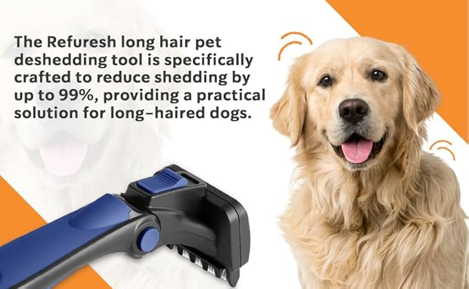 Deshedding Dog Brush for Long Hair (Medium,Red) – Gentle Deshedding tool for Dogs & Cats – Reduces shedding, without damaging topcoat. Removes Loose Fur & Dead Undercoat.-PawvioPets