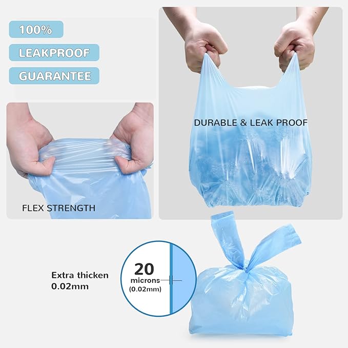 Cat Litter Bags, 120 Count, Ultra Thick, Scented, Leak-Proof, Disposable, 15 Liters Capacity-PawvioPets