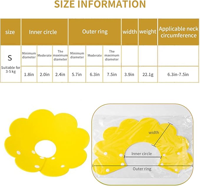 3-Piece Cat Recovery Collar Set - Sunflower Neck Cat Cone Anti-Licking Collars to Prevent Biting & Scratching (Pink, Orange, Yellow, S)-PawvioPets