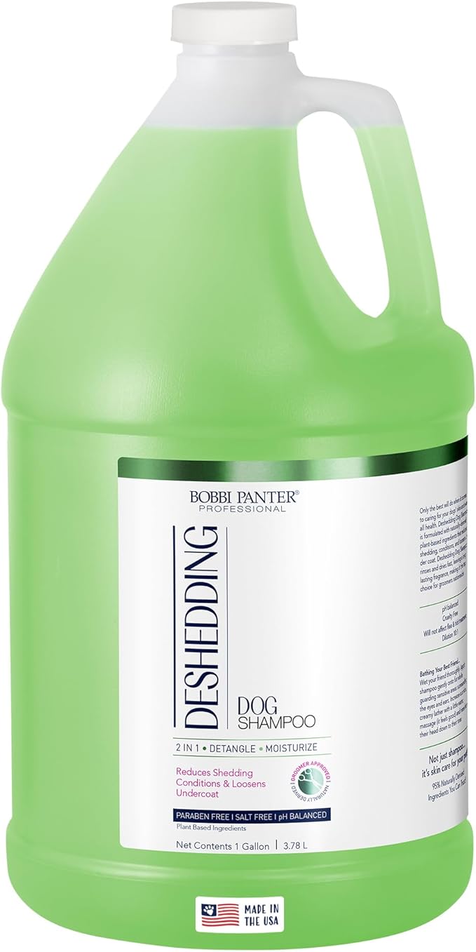 Bobbi Panter Dog Shampoo - Made in USA - All Natural Formula for Heavy Duty Deodorizing & Degreasing - Concentrated 25:1 for Professional Groomers - Fresh Clean Scent, 1 Gallon-PawvioPets