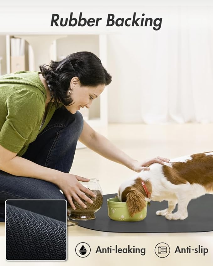 Absorbent Dog Food Mat-Dog Mat for Food and Water Bowl, Quick Dry Pet Food Mat, No Stains Dog Feeding mat, Dog Accessories Pet Supplies Mat-Dog Water Bowl Mat for Messy Drinkers-PawvioPets