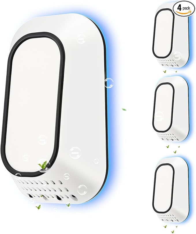 Air Ionizers for Home With 4 Negative Ion Output Heads,Ionizer Air Purifier Plug in With Backlight,Quiet and Energy-Saving, Ideal Air Cleaners for Bedroom,Office,Living Room and Pet Room(4)-PawvioPets