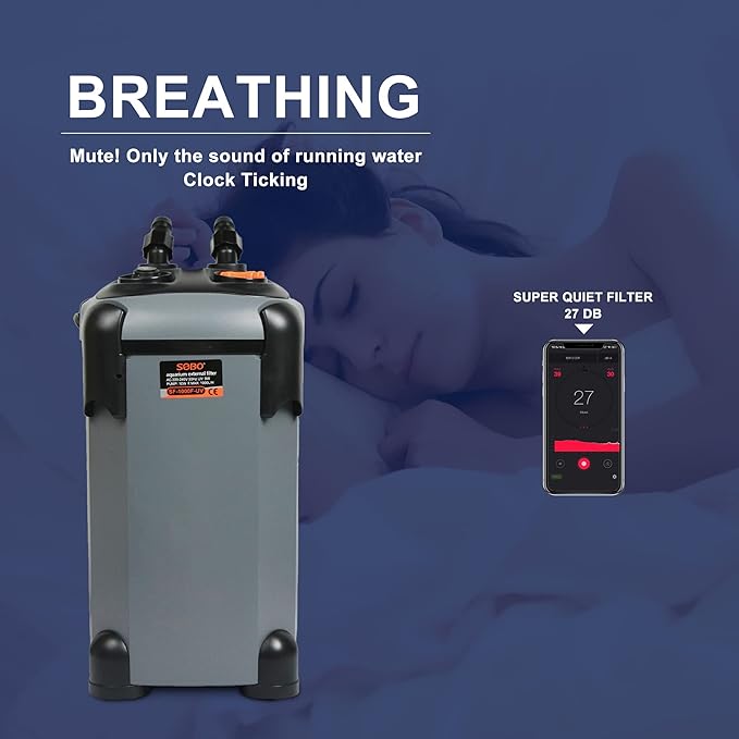 Aquarium Canister Filter with 3 Media Trays Spray Bar External Canister Filter for Large Fish Tank and Aquariums, 1000F-266GPH-PawvioPets