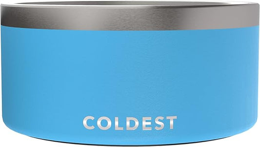 Coldest Dog Bowl - Anti Rust Metal, Non Slip, 3 Layers Insulated Stainless Steel Dog Bowls - Spill Proof & Heavy Duty - Water Bowl for Dogs, Cats & Pets, Dish Washer Safe (200 oz, Celestial Blue)-PawvioPets