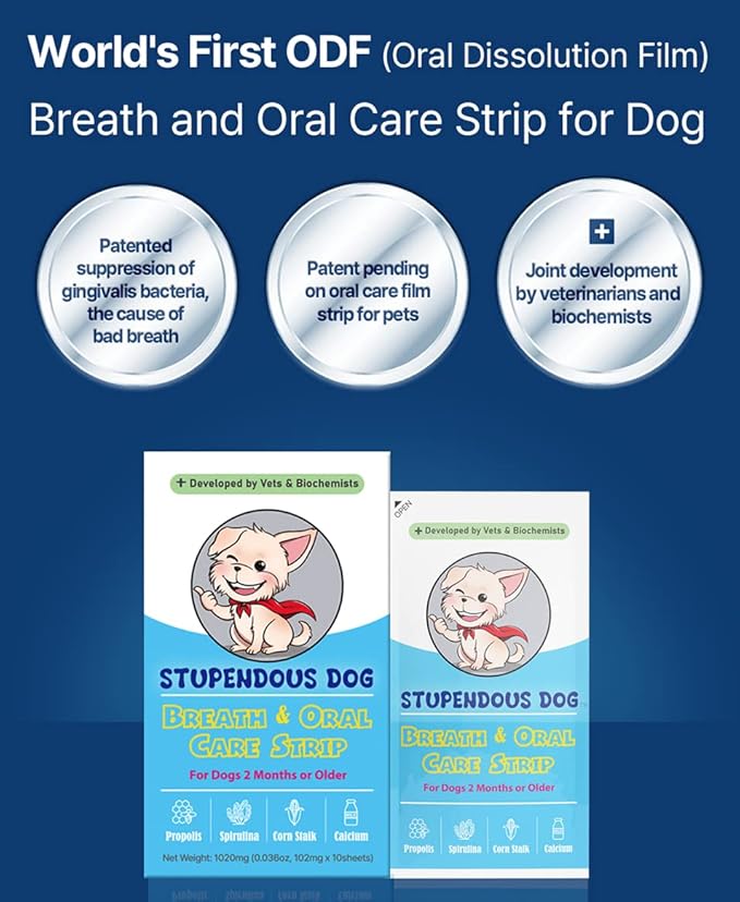 Breath Freshener Strip for Clean Teeth, Fresh Breath, & Healthy Mouth: Dog Water Additive for Dental Care - Pet Bad Breath Remedy - Cat Dental Mint Treats (10 Strips)-PawvioPets