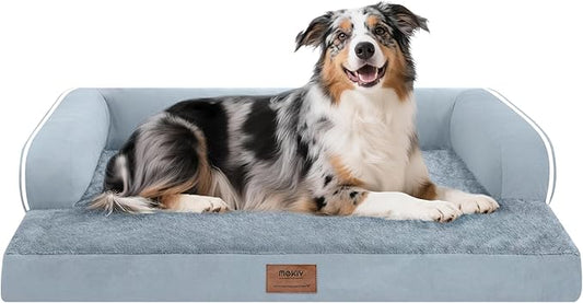 Extra Large Dog Bed-Orthopedic Waterproof XL Dog Bed for XLarge Extra Big Dogs - Foam Couch Sofa Washable with Removable Cover-Grey-PawvioPets