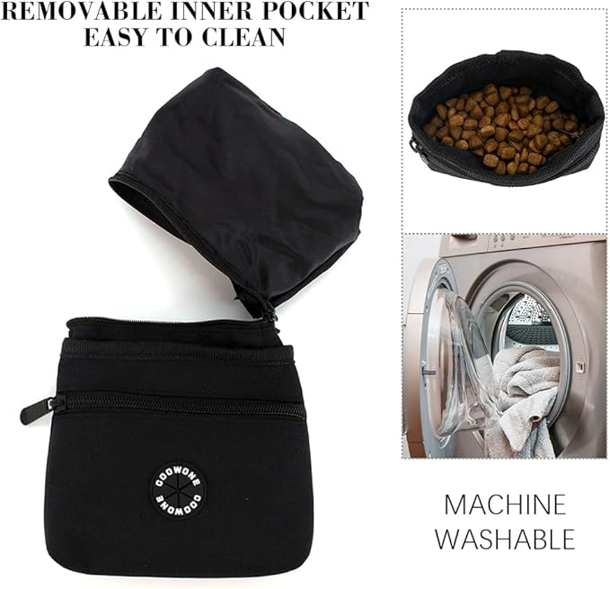 COOWONE Dog Treat Pouch with Pet Training Clicker, Detachable Dog Puppy Training Treat Bag, 900D Oxford Cloth Magnetic Closure Small Dog Poop Bag Holder for Travel or Outdoor Use-PawvioPets