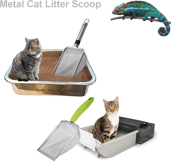 4PCS Reptile Scooper,Litter Cleaner Corner Scoop, Reptile Sand Fine Mesh,Cat Little Scoop, Bearded Dragon Sand Shovel,Pet Poo Shovel Scooper (4PCS Shovels)-PawvioPets